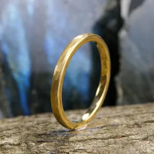 Yellow Gold Hammered Band - 2mm