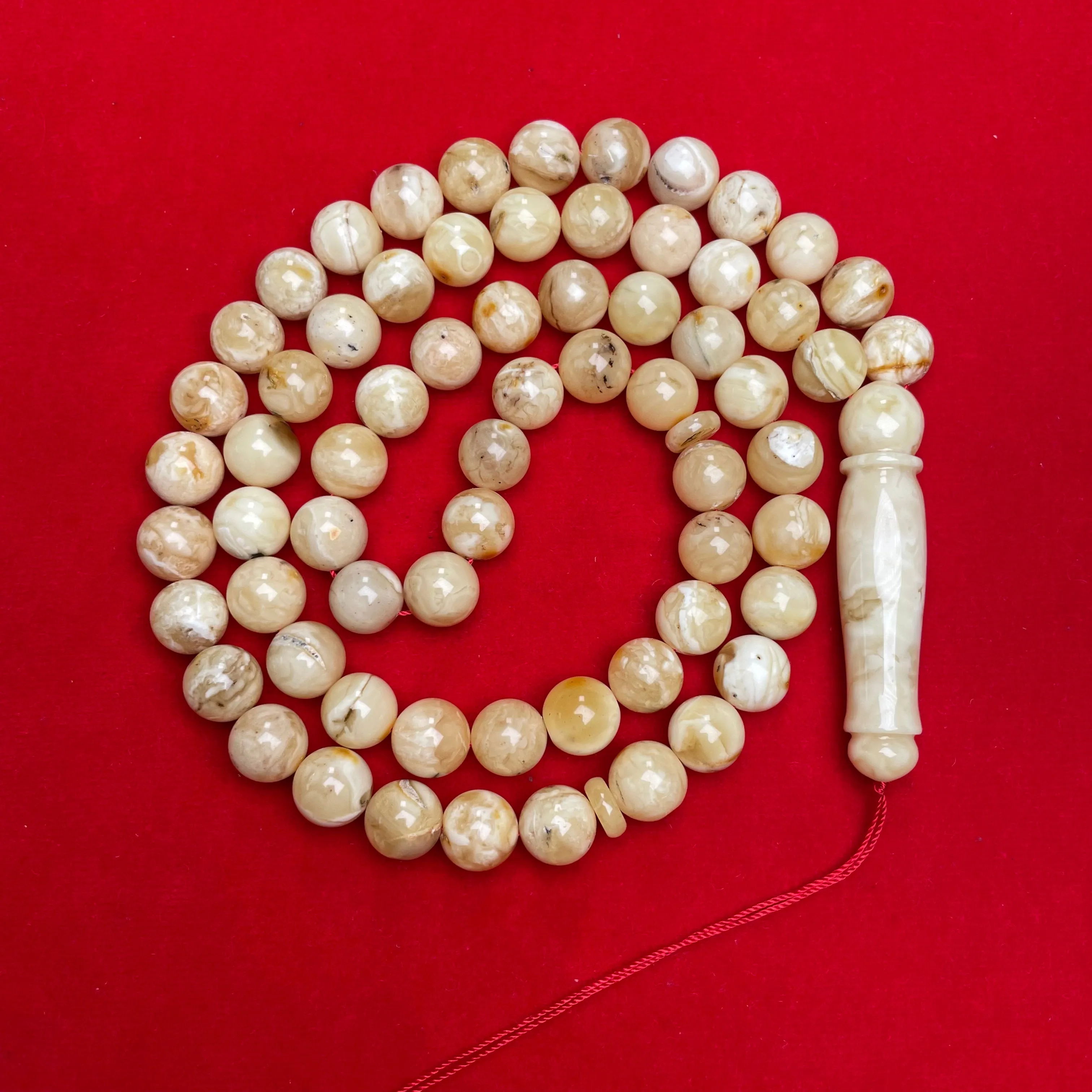 YELLOW/WHITE AMBER MISBAHA 11,7mm 65,2g