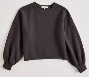 Z Supply Girls Mayori Black Fleece Pullover