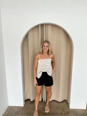 Zoe Cami Top- Black/cream