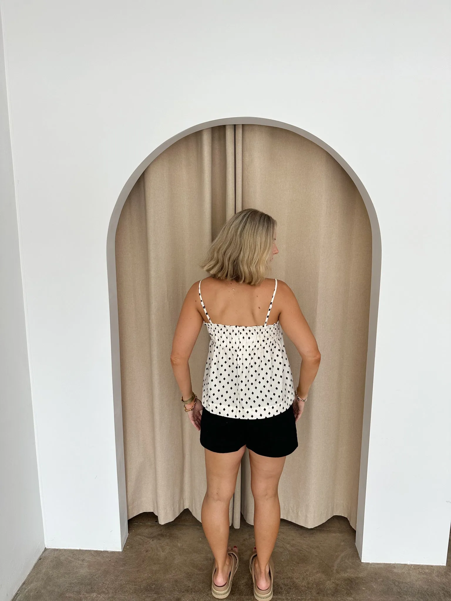 Zoe Cami Top- Black/cream
