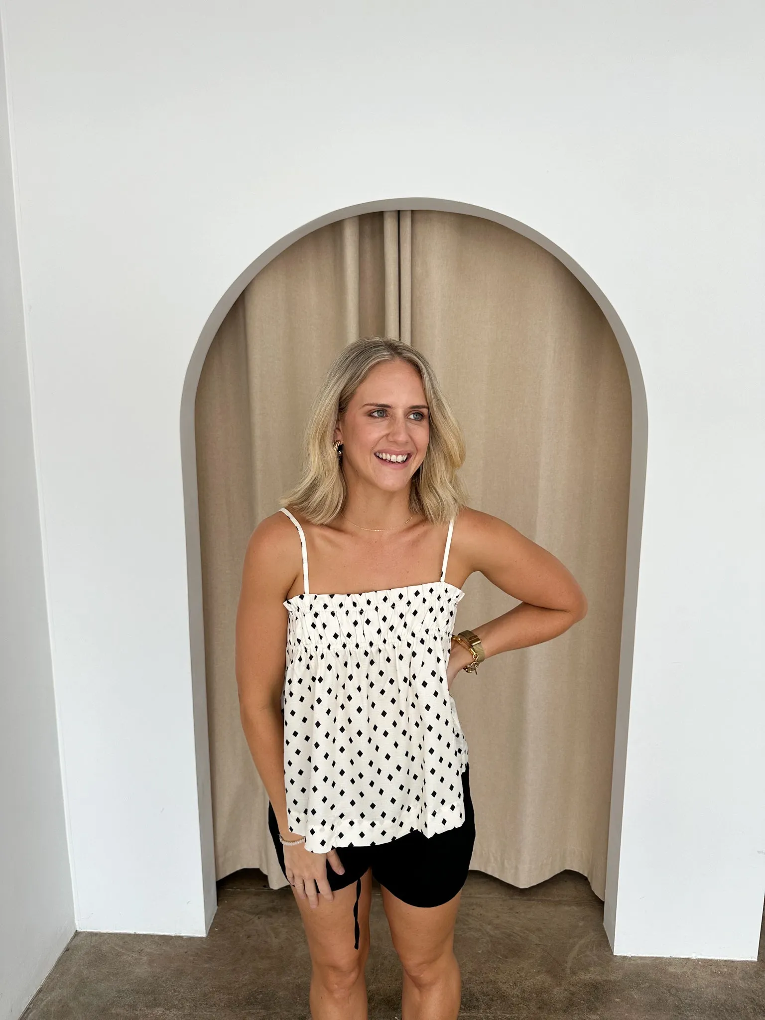 Zoe Cami Top- Black/cream