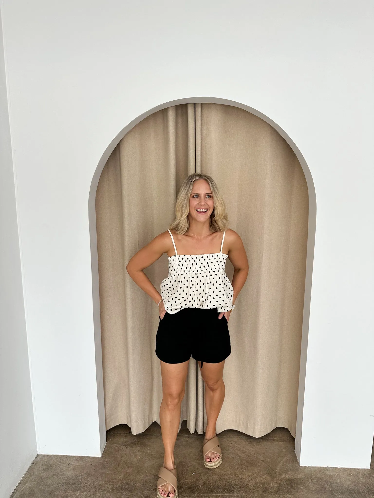 Zoe Cami Top- Black/cream