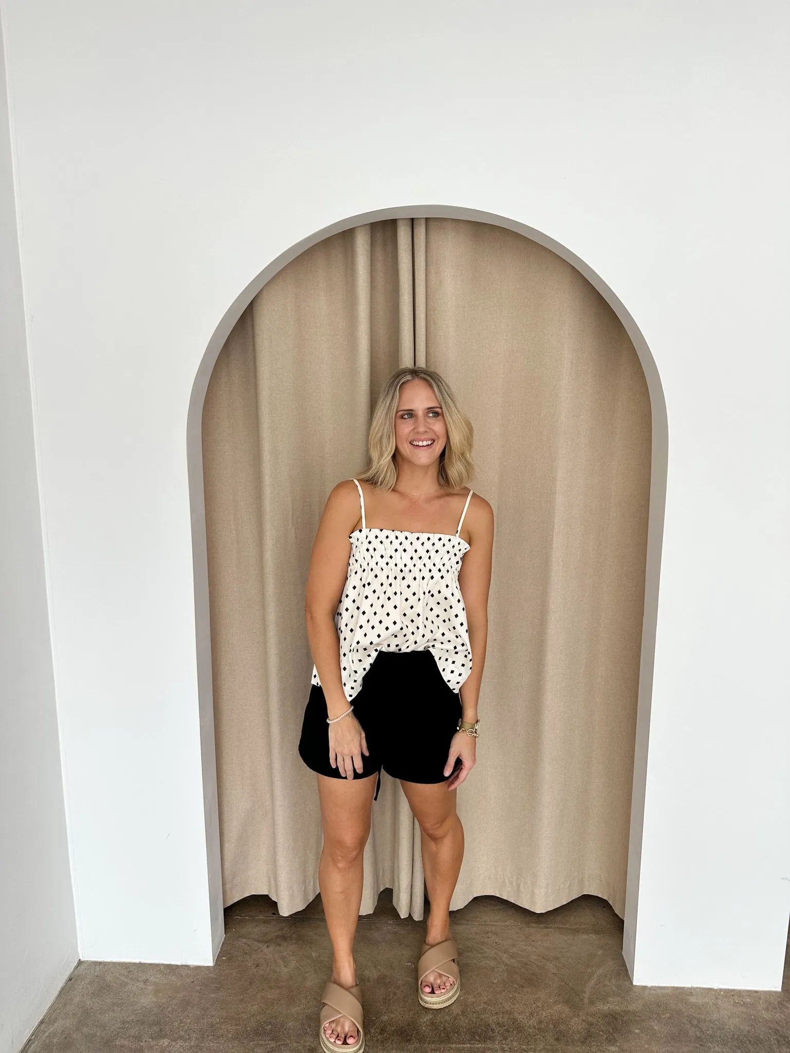 Zoe Cami Top- Black/cream